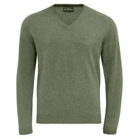 Millbreck Merino Wool Vee Neck Jumper - Seaweed