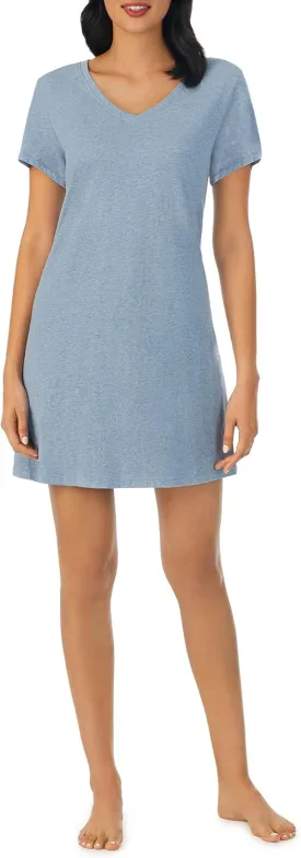 Nautica Womens Sleep Shirt Dress - Cotton Knit Jersey V-Neck Pajama Top - Lightweight & Breathable Sleepwear Loungewear