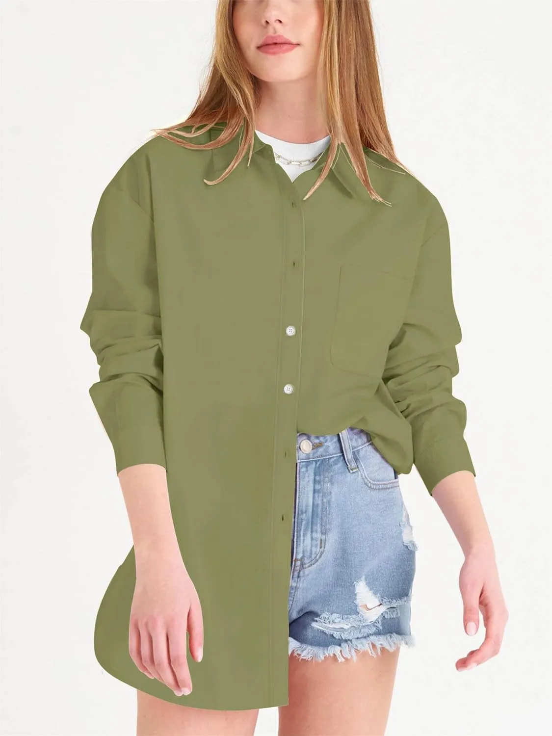 Paintcolors Womens Button Down Shirts Long Sleeve Dressy Casual Blouses Button Up Collared Shirts Tops for women