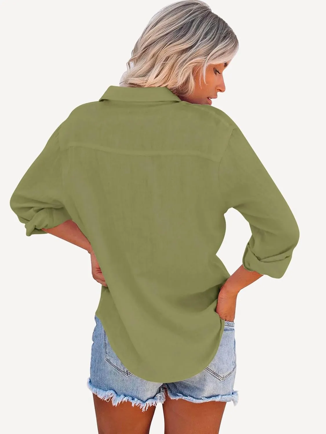 Paintcolors Womens Button Down Shirts Long Sleeve Dressy Casual Blouses Button Up Collared Shirts Tops for women