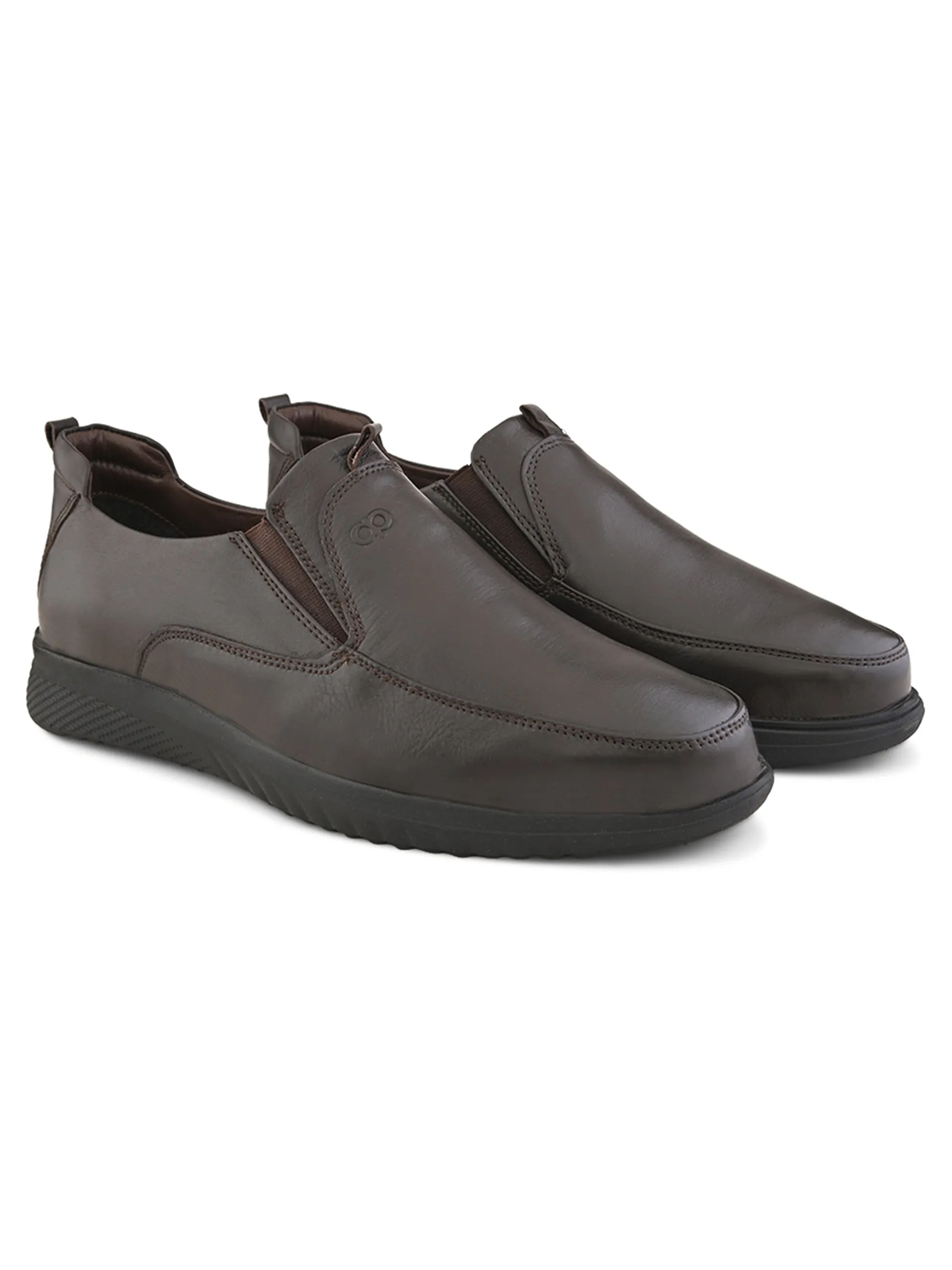 Pelle Albero Male's Brown Leather Formal Mocassion