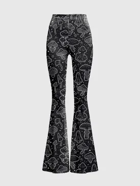 Plus Size Fairy Grunge Mushroom Flare Pants