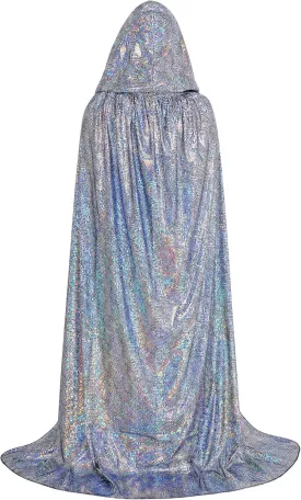 Rbenxia Shiny Hooded Cape Unisex Full Length Cloak Party Robe Cape Mardi Gras Halloween Christmas Costume for Men and Women
