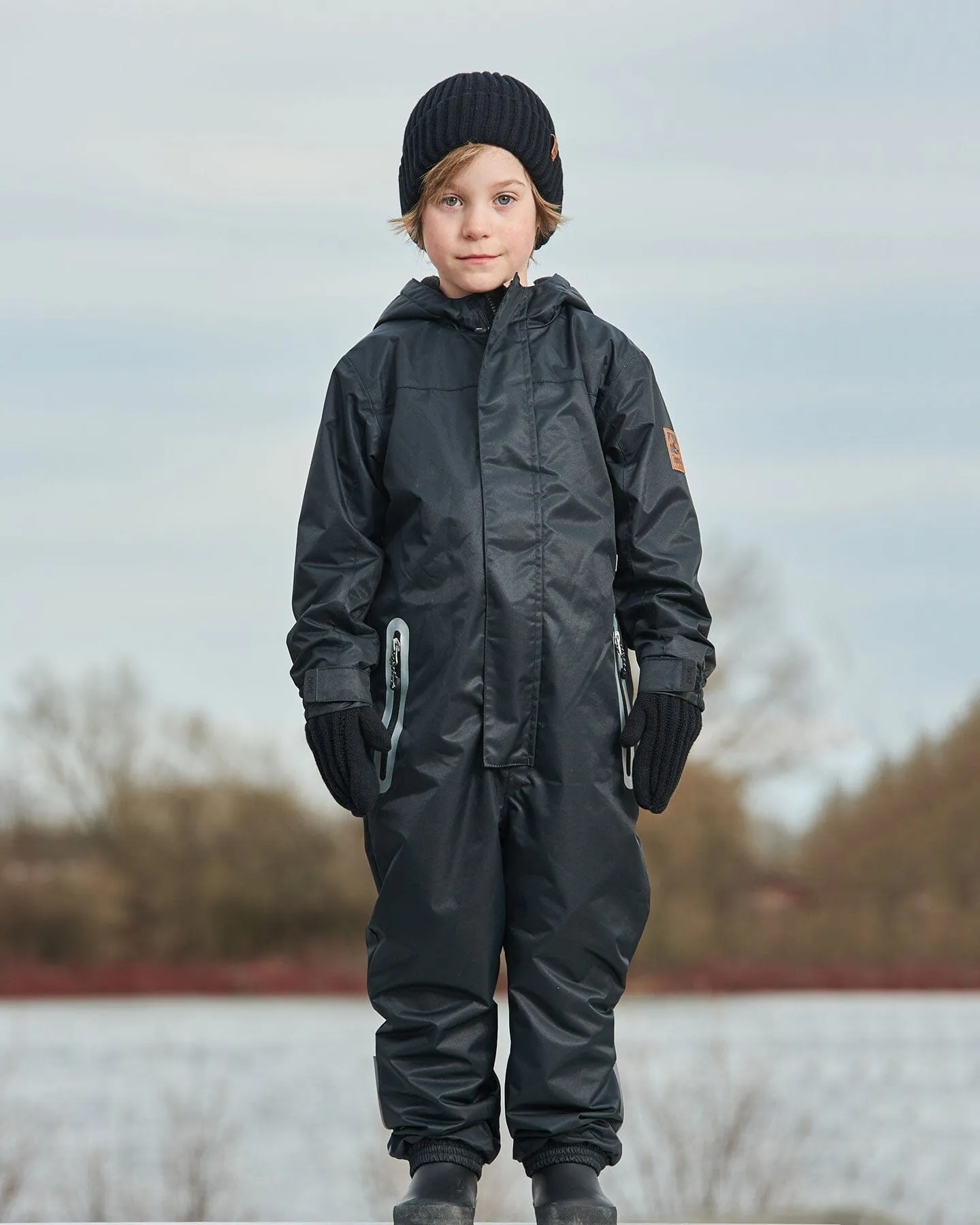 Solid Mid-Season One-Piece Outerwear Black