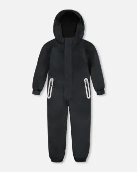 Solid Mid-Season One-Piece Outerwear Black