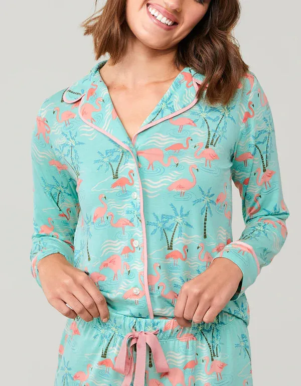 Spartina 449 Pajama Top - Flamingos
