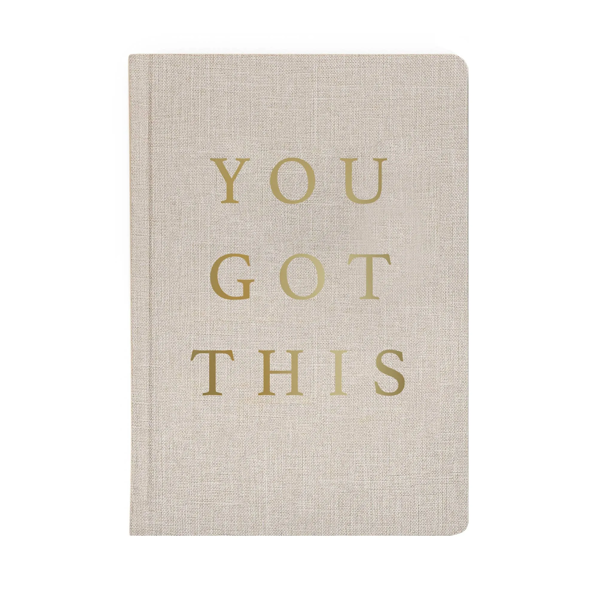 Sweet Water Decor - You Got This - Tan and Gold Foil Fabric Journal