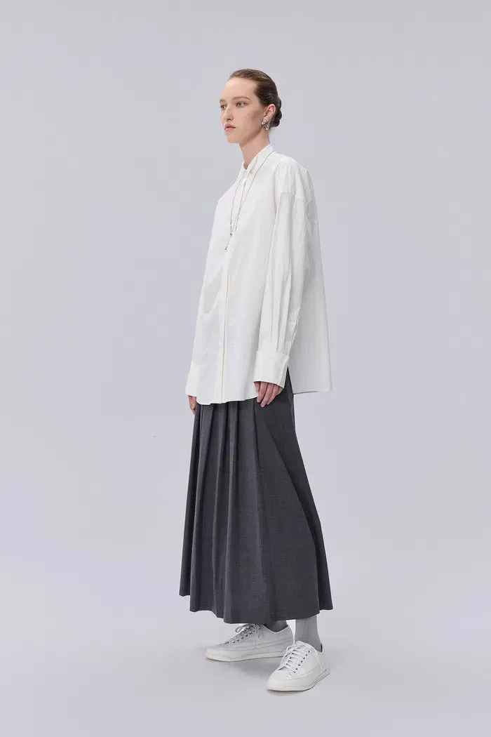 Tuxedo Wing Collar Shirt in Cotton Bubble Yarn