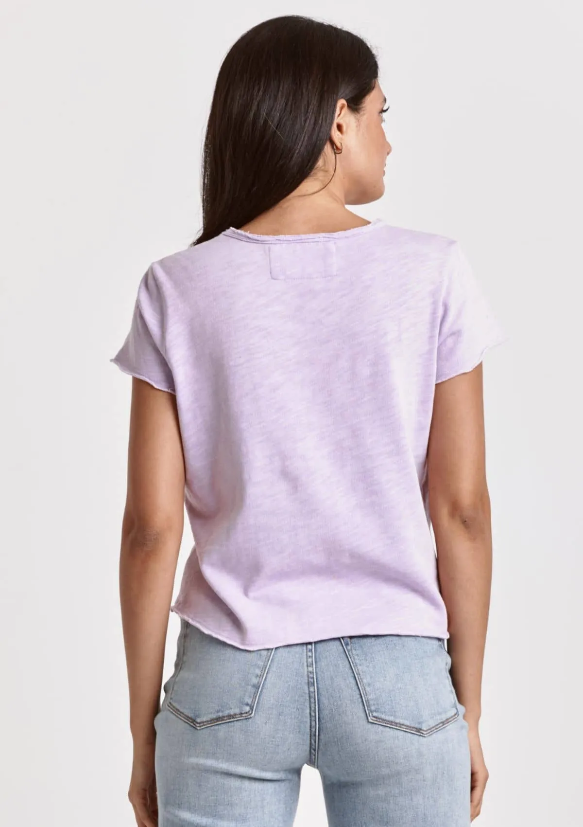 Vanya Short Sleeve Slub Tee - Gentle Lavender