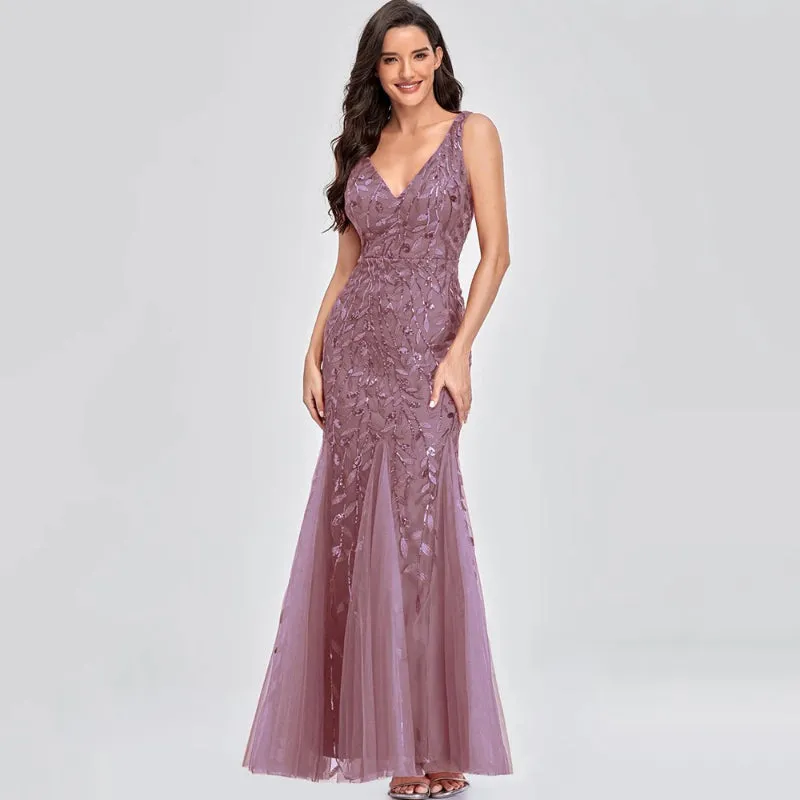 Women's Sparkly Sequin Formal Maxi Dress