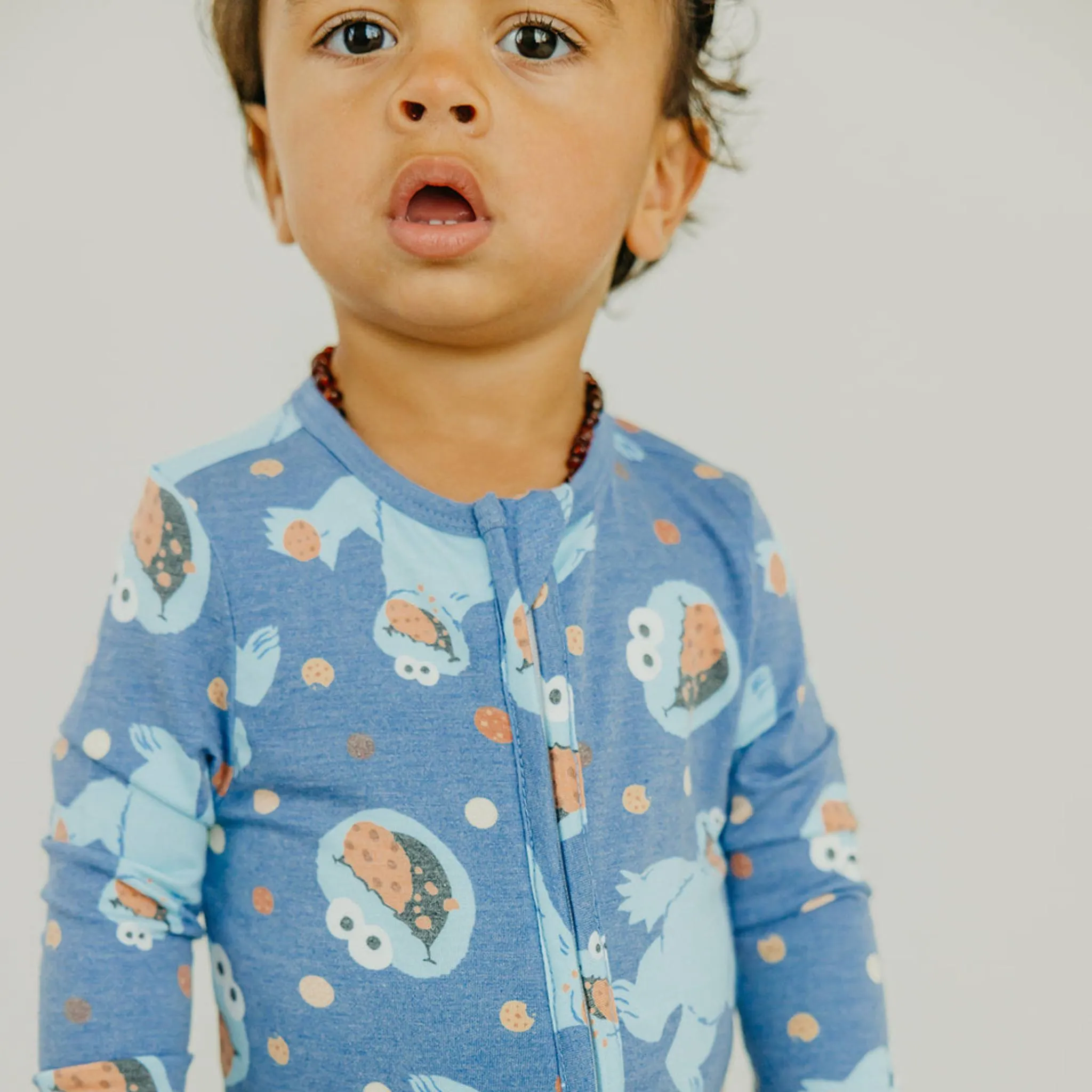 Zip-Up Footie Pajama - Cookie Monster