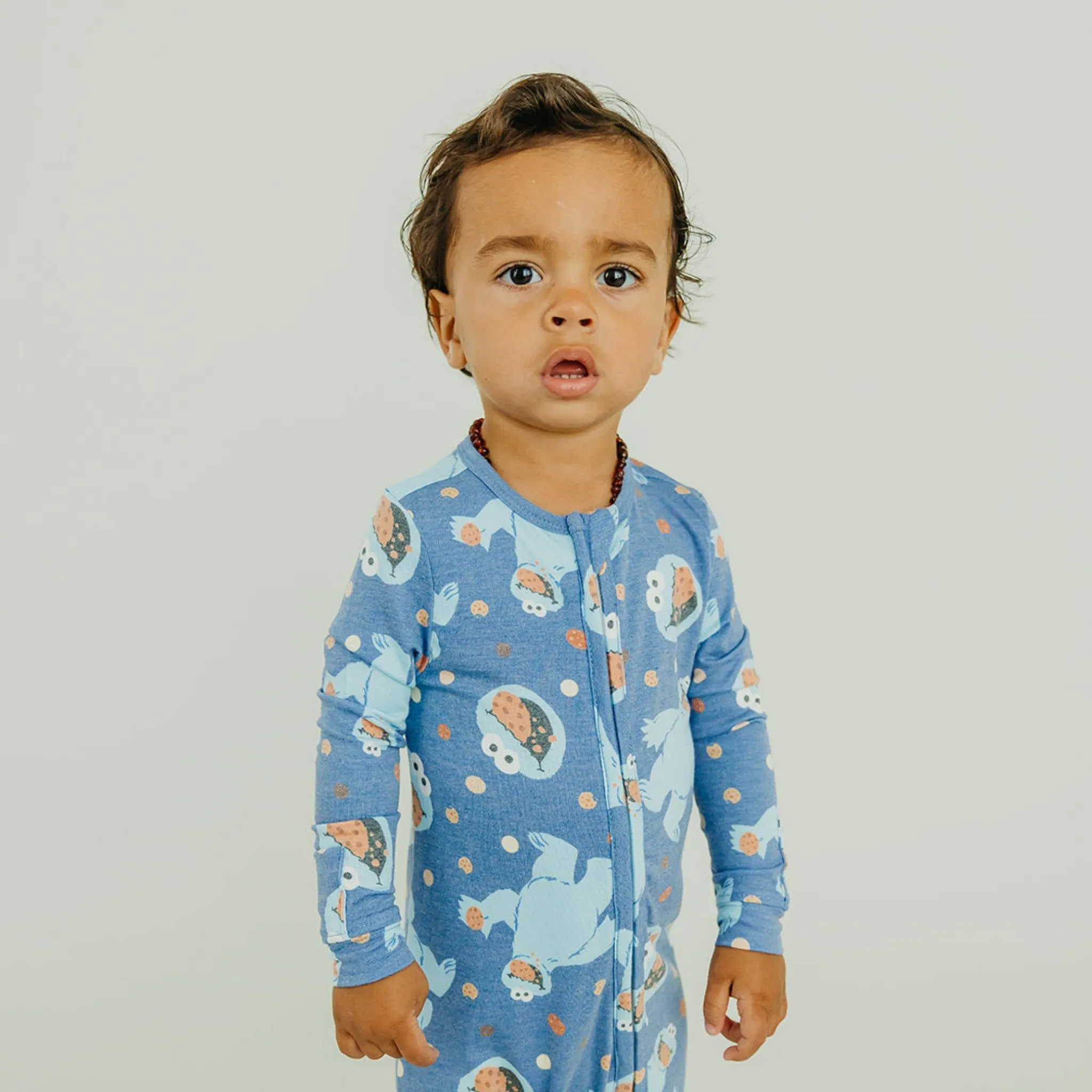 Zip-Up Footie Pajama - Cookie Monster